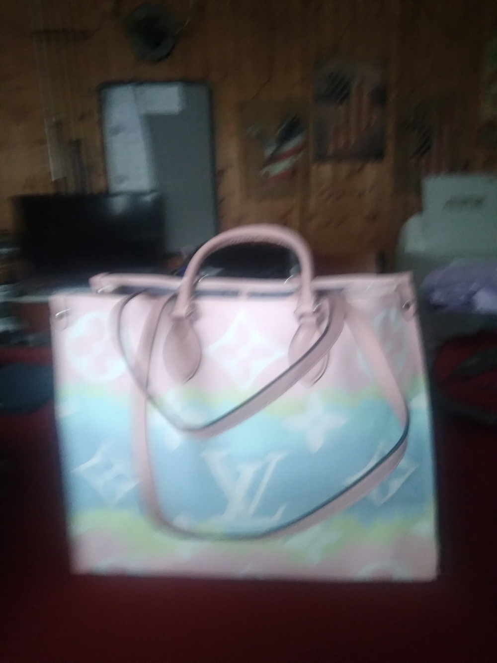 Louis Vuitton Pastel Gradient Monogram Tote in Pink and Blue